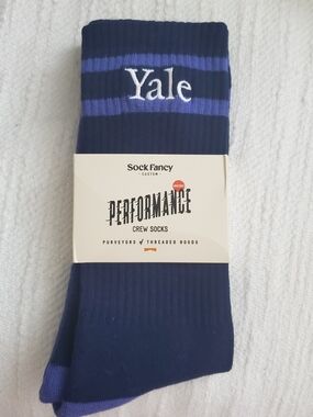 Yale Navy & Purple Performance Crew Socks
